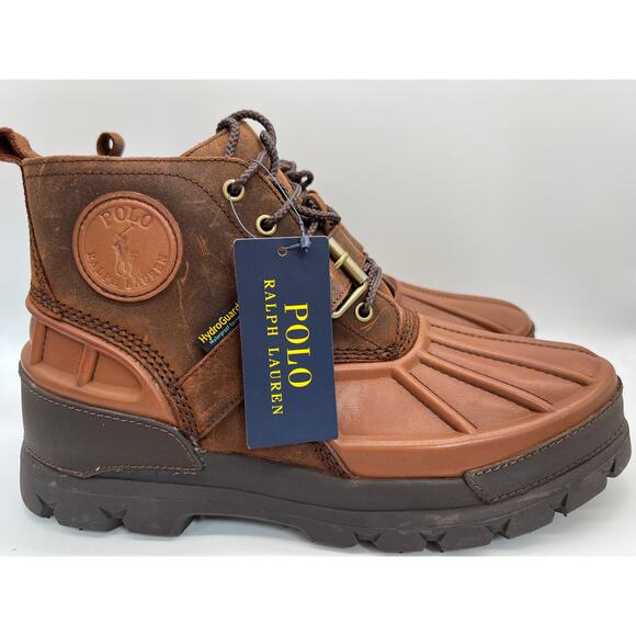 Polo Ralph Lauren Oslo Brown Low Boots HydroGuard Men's 11.5 NEW - Picture 1 of 12